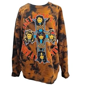 Market / Smiley Collab Guns N Roses Cross Crewneck Sweatshirt Sz Medium